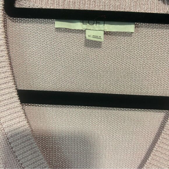 Loft Blush Pink Rose V Neck Sweater Tee/ Sweater Vest - Picture 5 of 11
